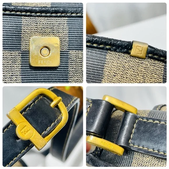 Fendi Black and Brown Checkered Crossbody Bag - Picture 4 of 8